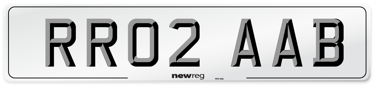 RR02 AAB Number Plate from New Reg